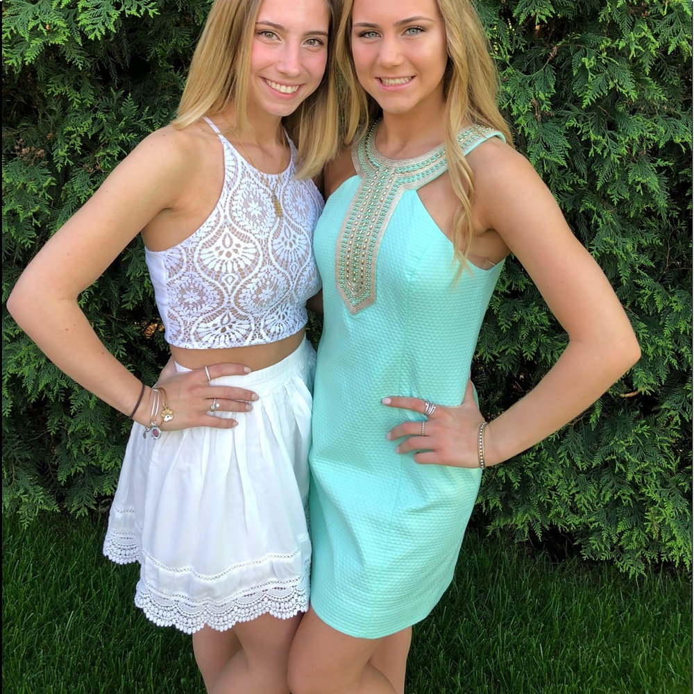 Lily Pulitzer mint dress with gold